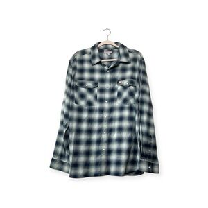 Men’s Carhartt relaxed fit, long sleeve, pearl snap flannel, size XL